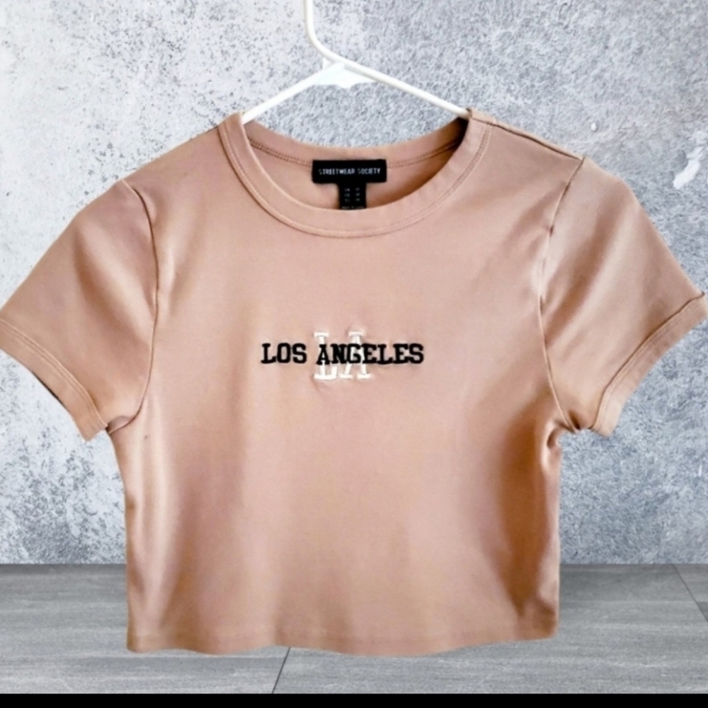 Womens (M) Tan Los Angeles Cropped Top